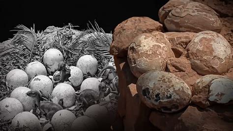 fossilized dinosaur nests found.